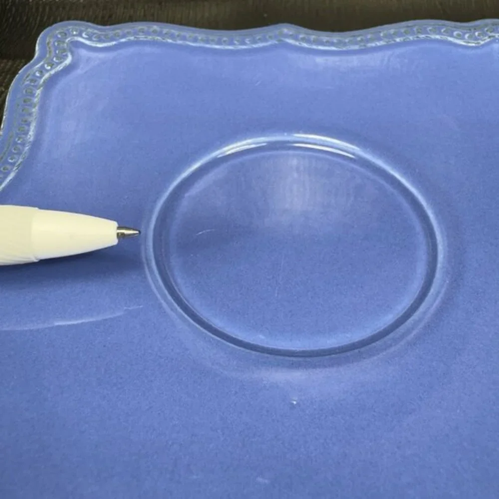 Pierre Deux Blue Square Dish Saucer‎ Ceramic Made In Portugal Dish Plate Vintage